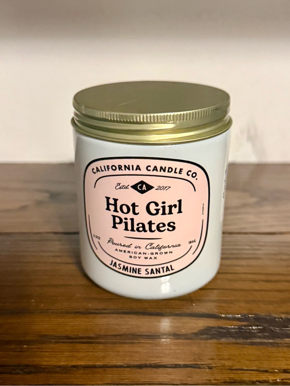 California Candle Co. "Hot Girl Pilates" Jasmine Santal Candle - Pink Label